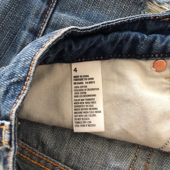 American Eagle Midi Distressed Jean Shorts - Picture 3 of 3